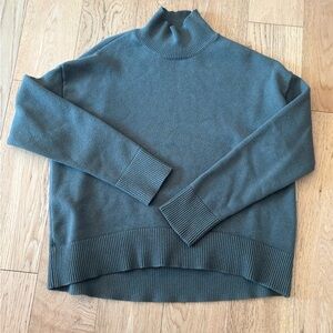 OAK + FORT Slate Green Mock Neck Sweater